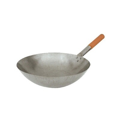 Iron Wok with Wooden Handle 330mm