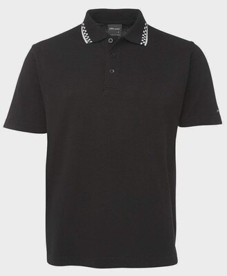 Shirt Polo Black with Check Collar