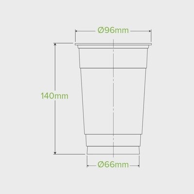 Cup Plastic BioCup (96mm) 600ml | B