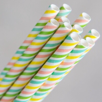 Straw Paper 3ply Regular Rainbow | B