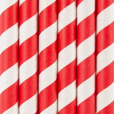 Straw Paper 3ply Jumbo Red/White Stripe | B