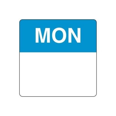Food Label Square Monday (40mm) | E / Pack (500)