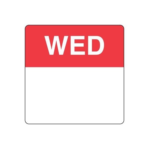 Food Label Square Wednesday (40mm) | E / Pack (500)