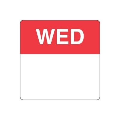 Food Label Square Wednesday (40mm) | E / Pack (500)