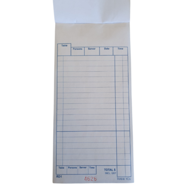 Docket Book Quadruplicate Restaurant | O