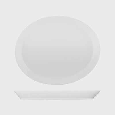 Platter Oval Serving Wide Rim 358x287mm White | T
