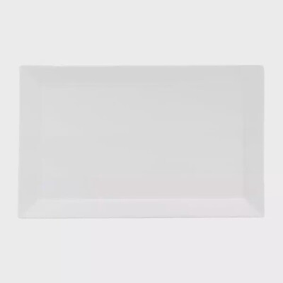 Platter Flat Rectangle Narrow Rim 360x195mm White | T