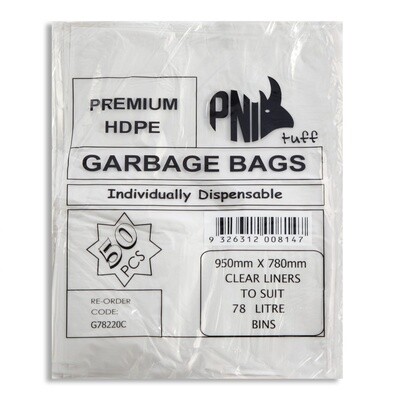 Garbage Bag 78L HDPE Clear (17um) | P