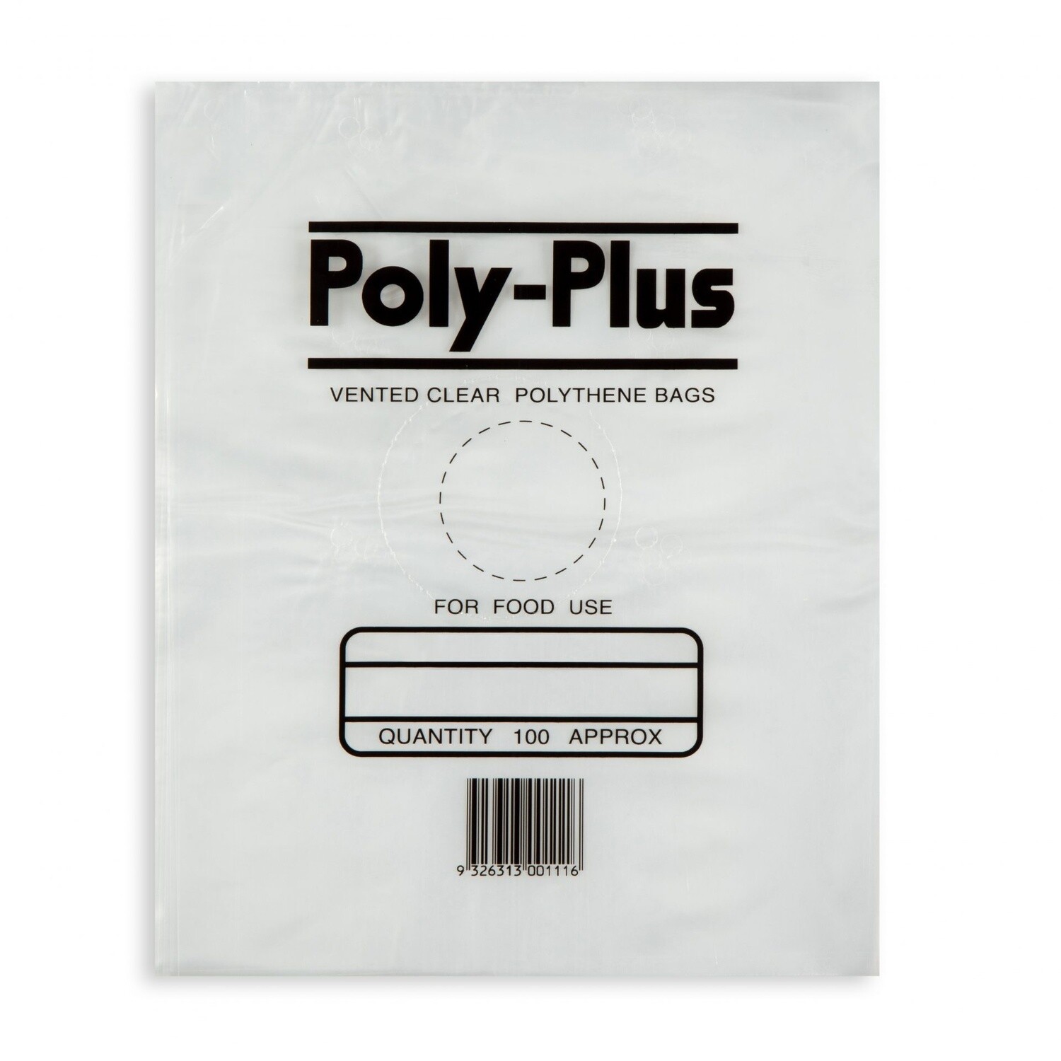Bag Plastic LDPE Vented 18x12&quot; Poly Plus | P / Carton (1,000)