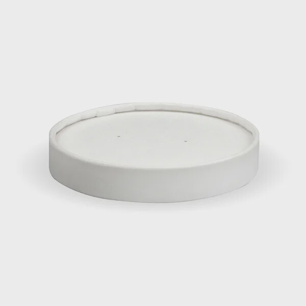 Container Round BioBowl (Hot/Cold) 8oz (250ml) Lid Paper White | B