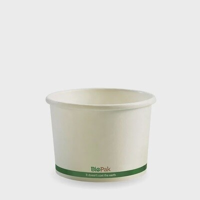 Container Round BioBowl (Hot/Cold) 8oz (250ml) White | B