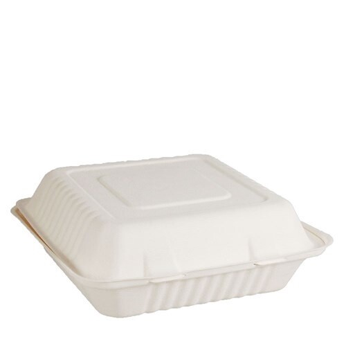 Clamshell Dinner Box (9x9x3") White | E