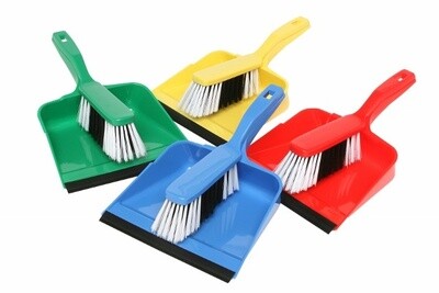 Dustpan &amp; Brush Set Econ Red | E, Size: Carton (10)