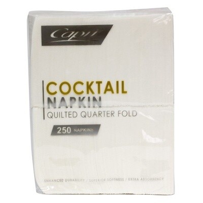 Napkin Cocktail Quilted 2ply White | E