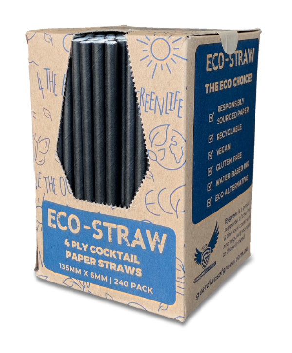 Straw Paper Cocktail 4ply Black | B