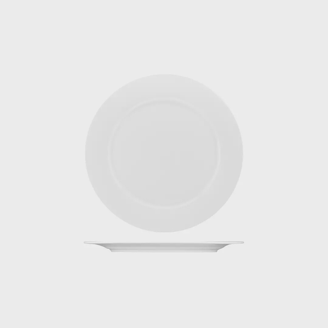 Crockery Bistro White Plate Wide Rim (305mm) | T / Carton (12)