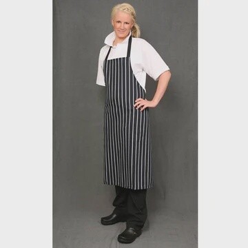 Apron Bib Stripe (Downwards) Black and White | O