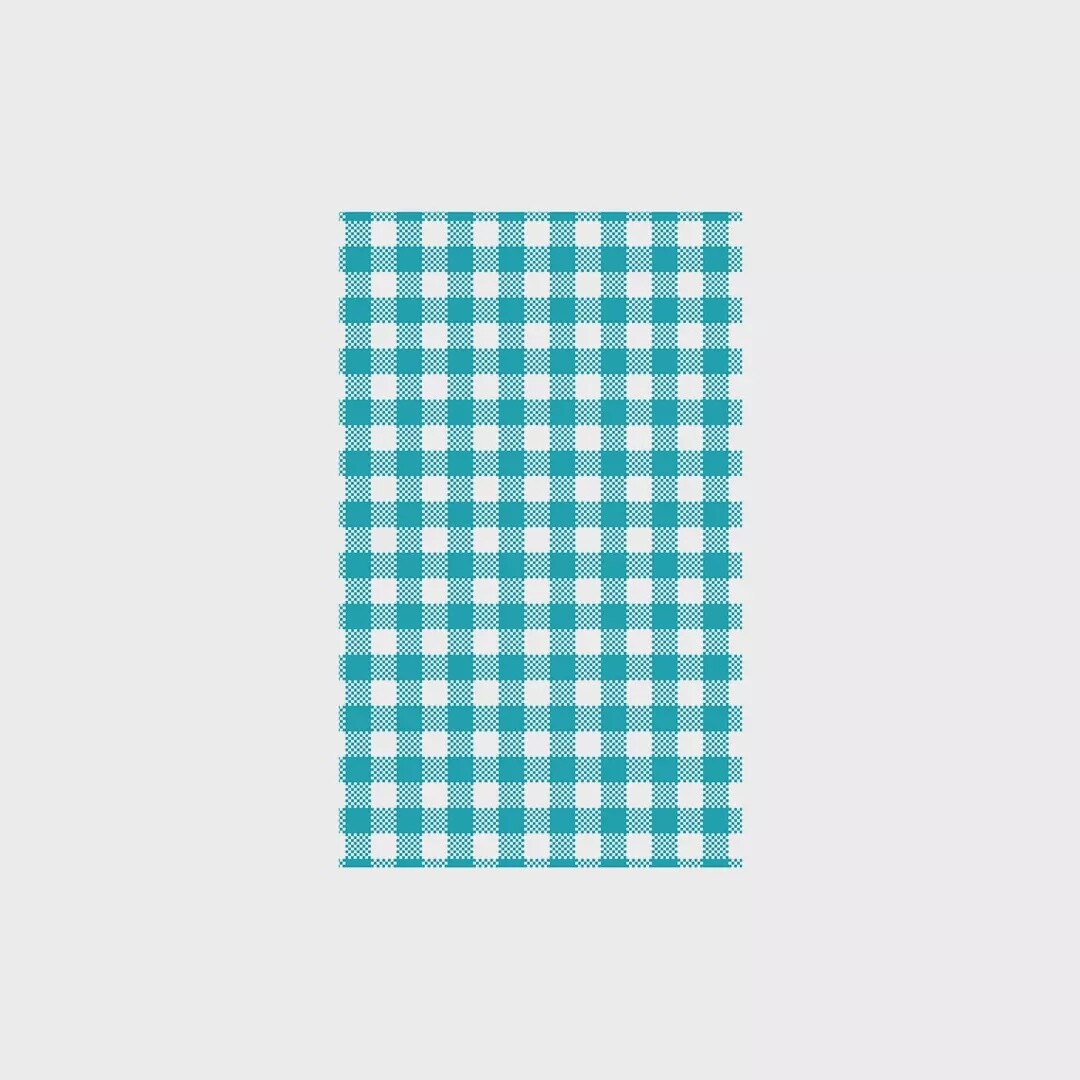 Paper Greaseproof Gingham Teal (190x310mm) | T