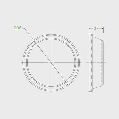 Cup Plastic BioCup (96mm) Lid Raised Flat No Hole | B