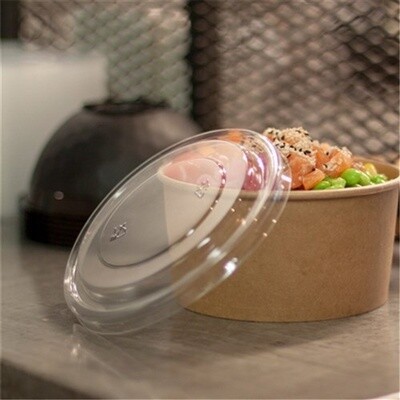 Container Round Heavyboard Kraft (Salad) Lid Clear/Cold | E