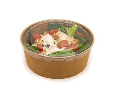 Container Round Heavyboard Kraft (Salad) Lid Clear/Cold | E