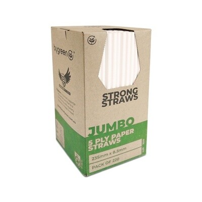 Straw Paper 5ply Jumbo White | B / Carton (2,200)