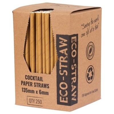 Straw Paper 3ply Cocktail Kraft Brown | B
