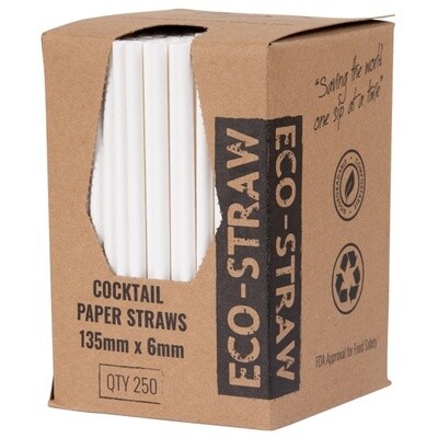 Straw Paper 3ply Cocktail White | B