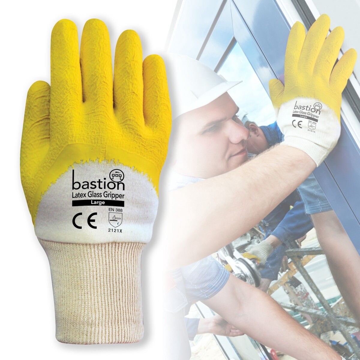 Glove Latex Glass Gripper XLarge | B