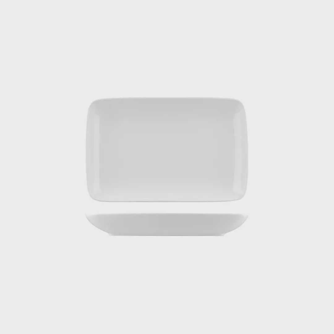 Platter Bistro Rectangular Coupe Plate 255x162mm White | T / Carton (24)