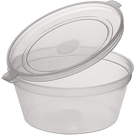 Container Round Plastic with Hinged Lid 2oz (60ml) | B