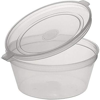 Container Round Plastic with Hinged Lid 2oz (60ml) | B