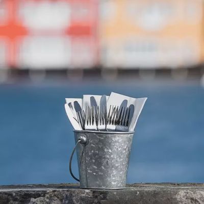 Cutlery Caddy Brooklyn Mini Pail Galvanised (Large) | T