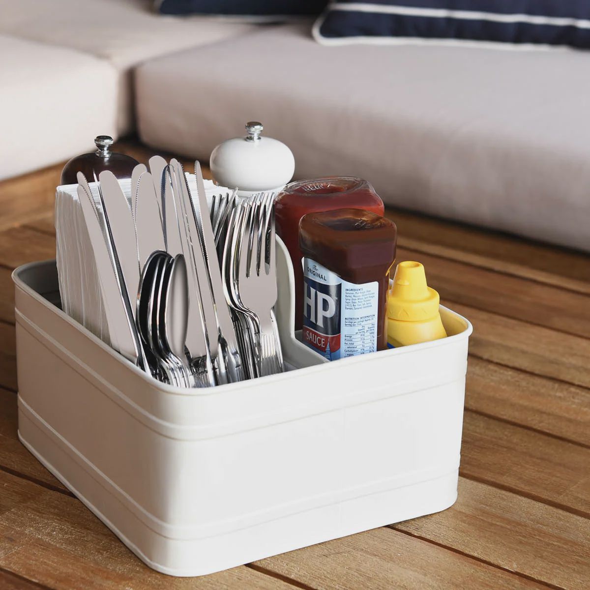Cutlery Caddy Creme 6 Compartment (260x240mm) | TO / Carton (4)