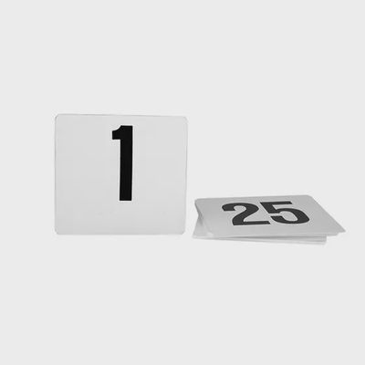 Table Numbers White with Black Large 1-50 | T