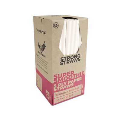 Straw Paper 5ply Super Smoothie White | B