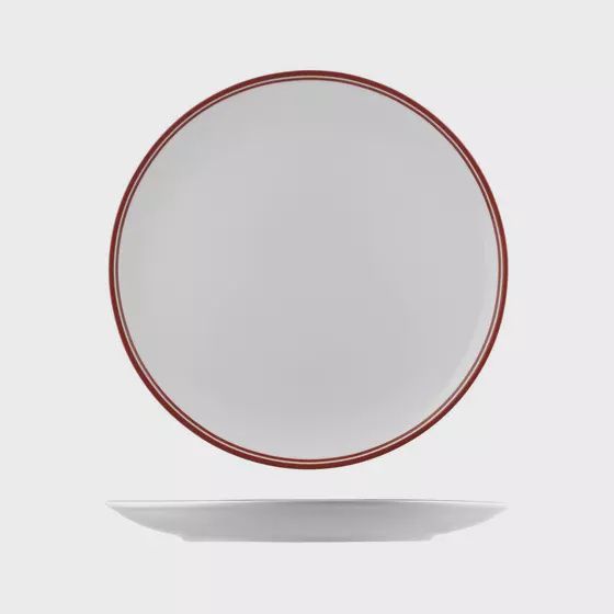 Crockery Nano CRU Red Round Coupe Plate (180mm) | T / Carton (24)