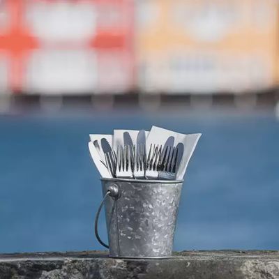 Cutlery Caddy Brooklyn Mini Pail Galvanised (Small) | T