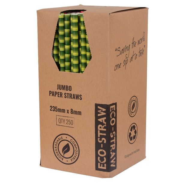 Straw Paper Jumbo 3ply Bamboo Print | B