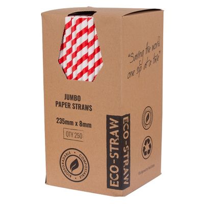 Straw Paper Jumbo 3ply Red/White Stripe | B