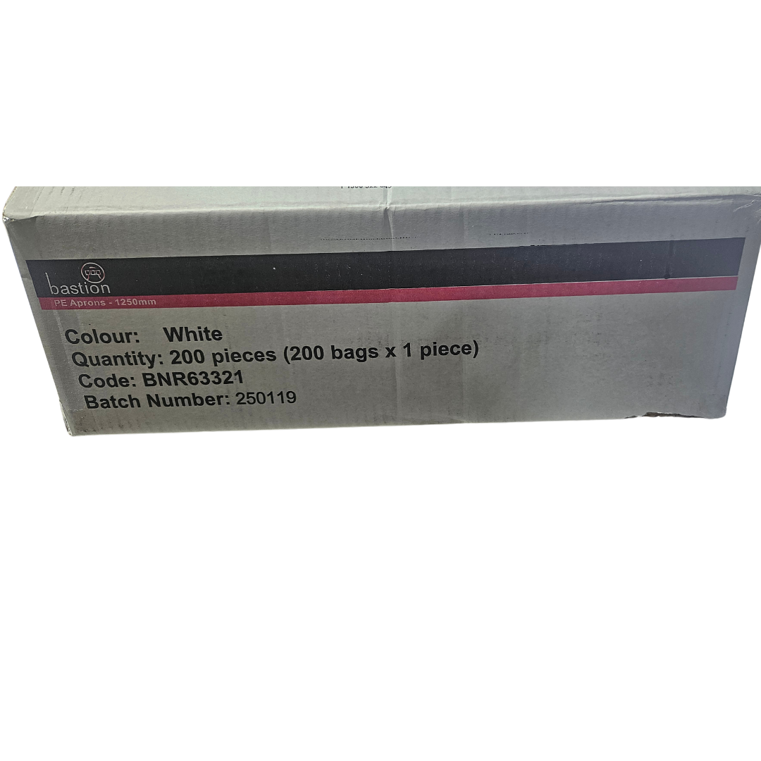 Apron Polyethylene Disposable White (1250mm) | B, Size: Carton (200)