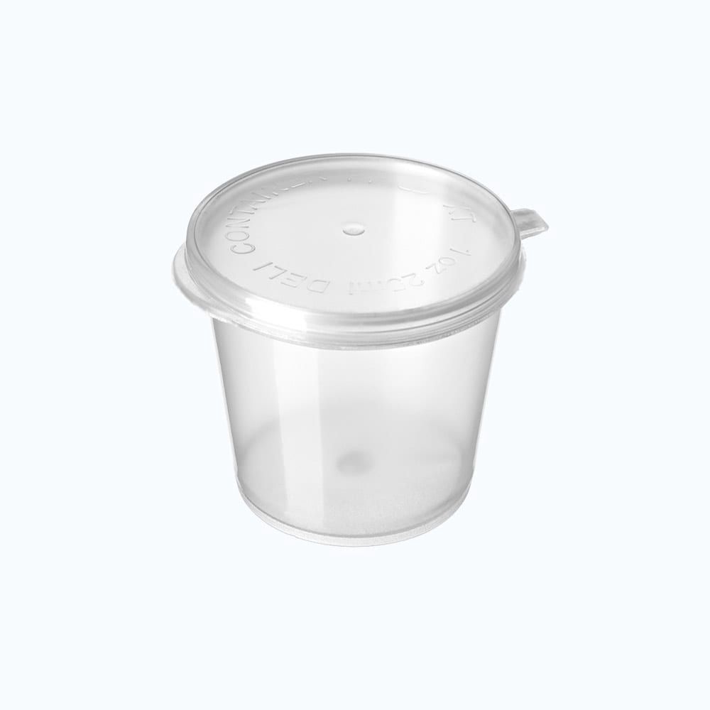Container Round Plastic with Hinged Lid 1oz (30ml) | B