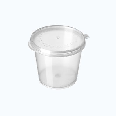 Container Round Plastic with Hinged Lid 1oz (30ml) | B