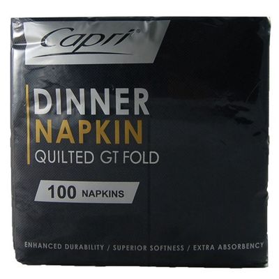 Napkin Quilted Dinner 2ply GT Black | E ** SALE