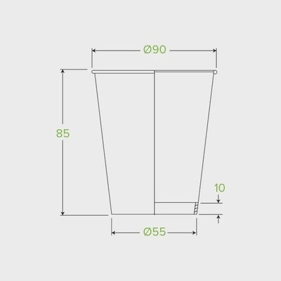 Cup Coffee (90mm) BioCup White SW 8oz | B
