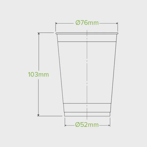 Cup Plastic BioCup (76mm) 280ml | B, Size: Carton (2,000)