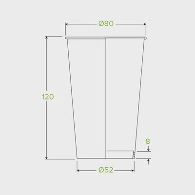 Cup Coffee (80mm) BioCup White SW 12oz | B