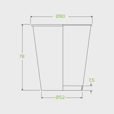 Cup Coffee (80mm) BioCup White SW 6oz | B