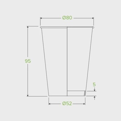 Cup Coffee (80mm) BioCup White SW 8oz| B