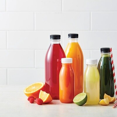 Bottle Plastic Black Lid to suit PET Juice | M